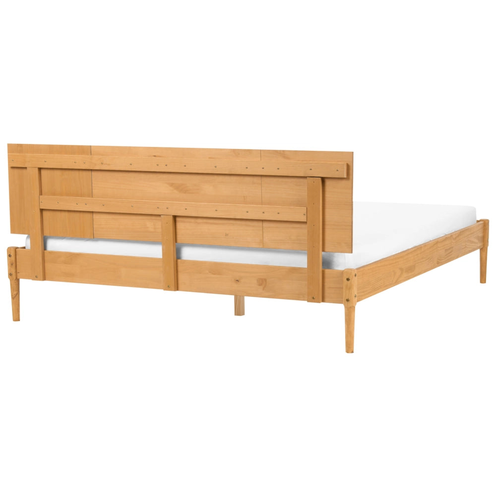 Set da camera da letto in legno di pino letto matrimoniale con 2 comodini e cassettiera a 6 cassetti 180 x 200 cm marrone chiaro stile scandinavo