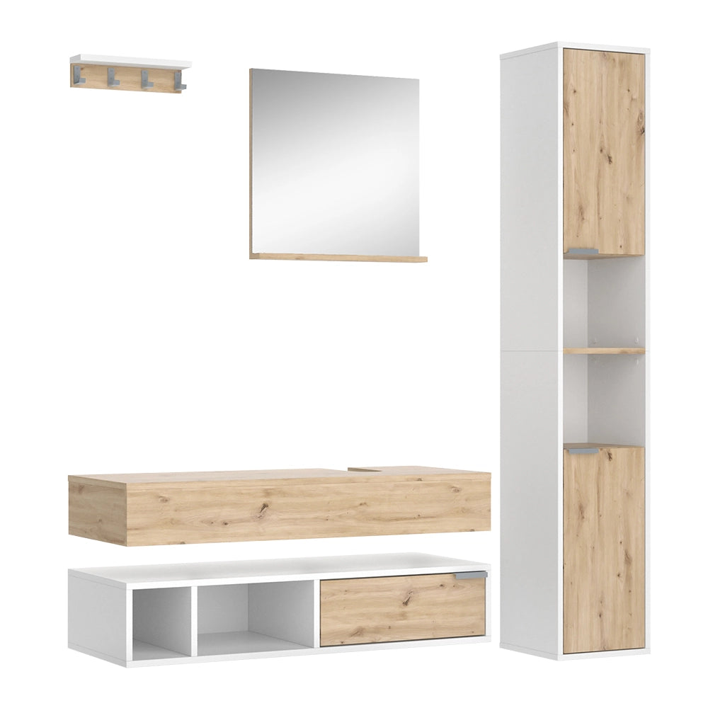 Vicco Set di mobili da bagno Bianco 5 parti