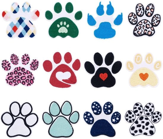 Pannellini opstrijkbare 12 pezzi - impronta piede - pannellini da cucire - applicazioni - abbigliamento DIY - materiale di alta qualità