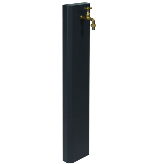 Fontana a Muro da Giardino Con Rubinetto 18x6x100 cm In Acciaio Antracite