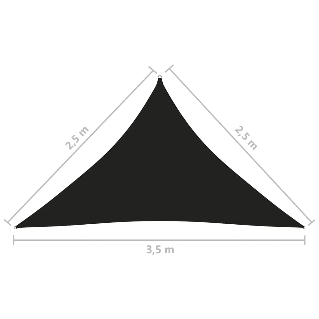 Vela ombreggiante triangolare in tessuto Oxford 2,5 x 2,5 x 3,5 m nero 02_0009800