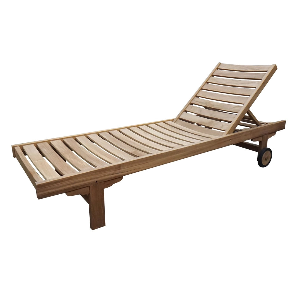Lettino da giardino in legno di Teak - LEUCADIA