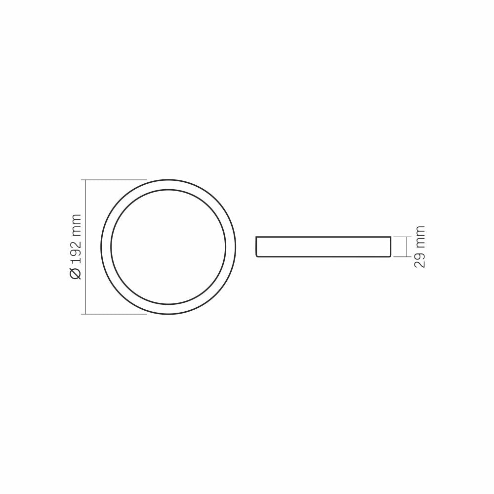 Plafoniera LED tonda 15W 1850lm CCT 19,2cm Nera Videx