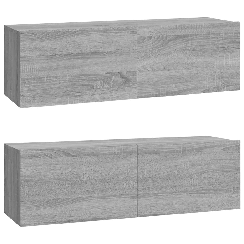 Set Mobili Porta TV 3 pz Grigio Sonoma in Legno Multistrato 3114324
