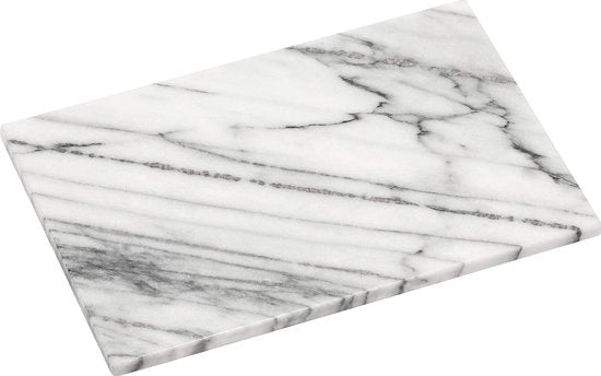 Piastra di taglio, 30,5 x 20,5 cm, marmo bianco, grigio, 21x31x2