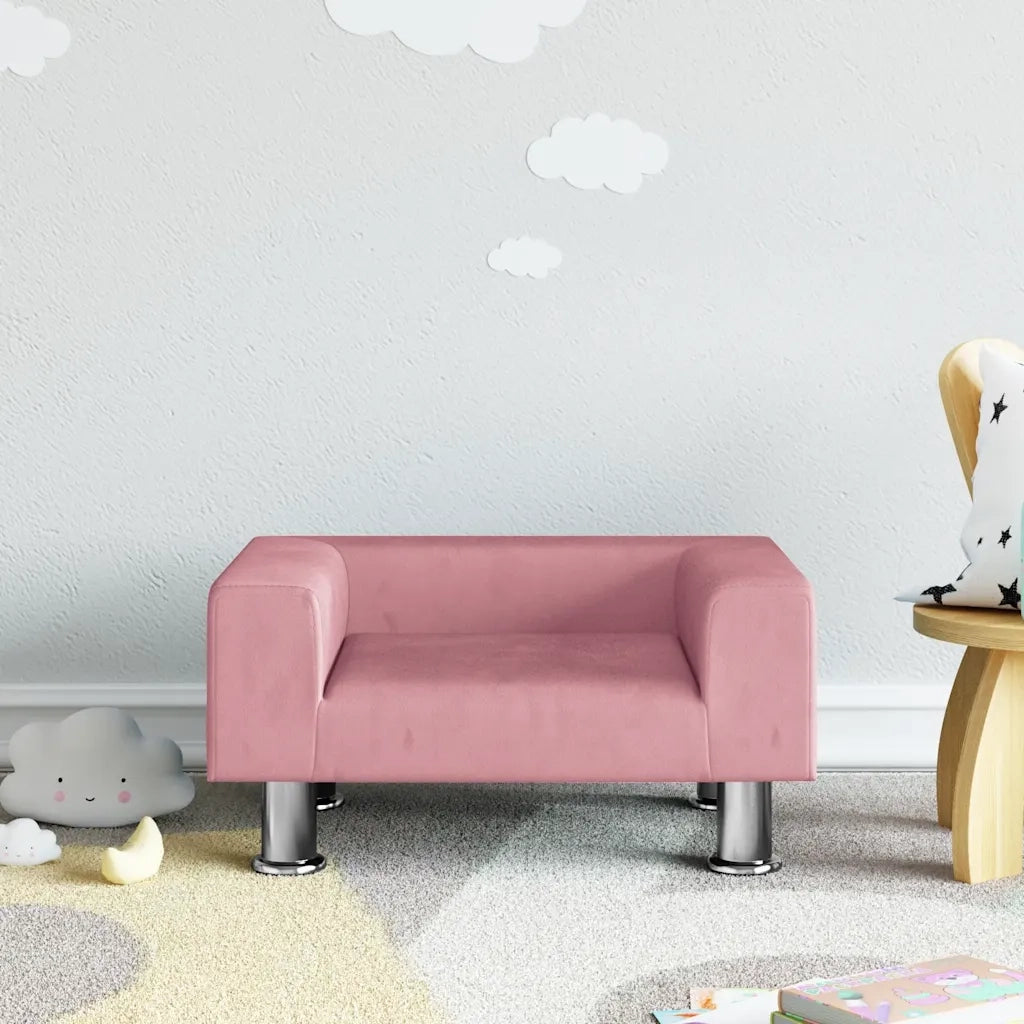 Divano | Divano da soggiorno | Sofa per Bambini Rosa 50x40x26,5 cm in Velluto