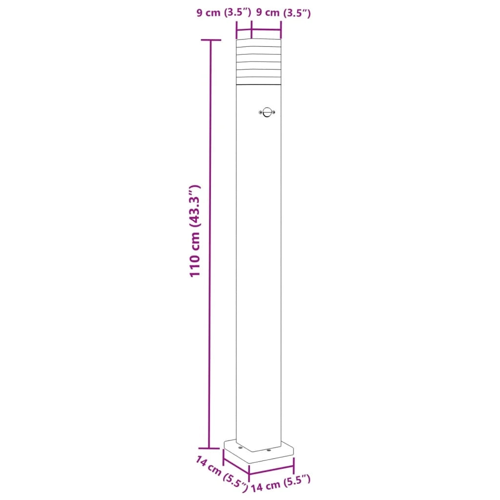 Lampade da terra per esterni con sensore 3 pezzi 110 cm alluminio nero 02_0042564