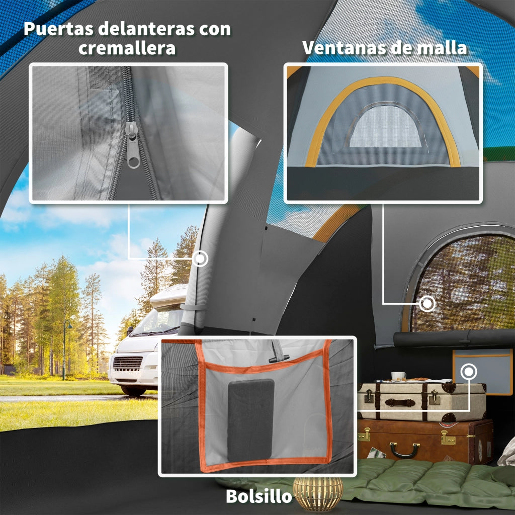Tenda da campeggio 5-6 persone ¨C zephmum ¨C 455x220x180 cm grigio
