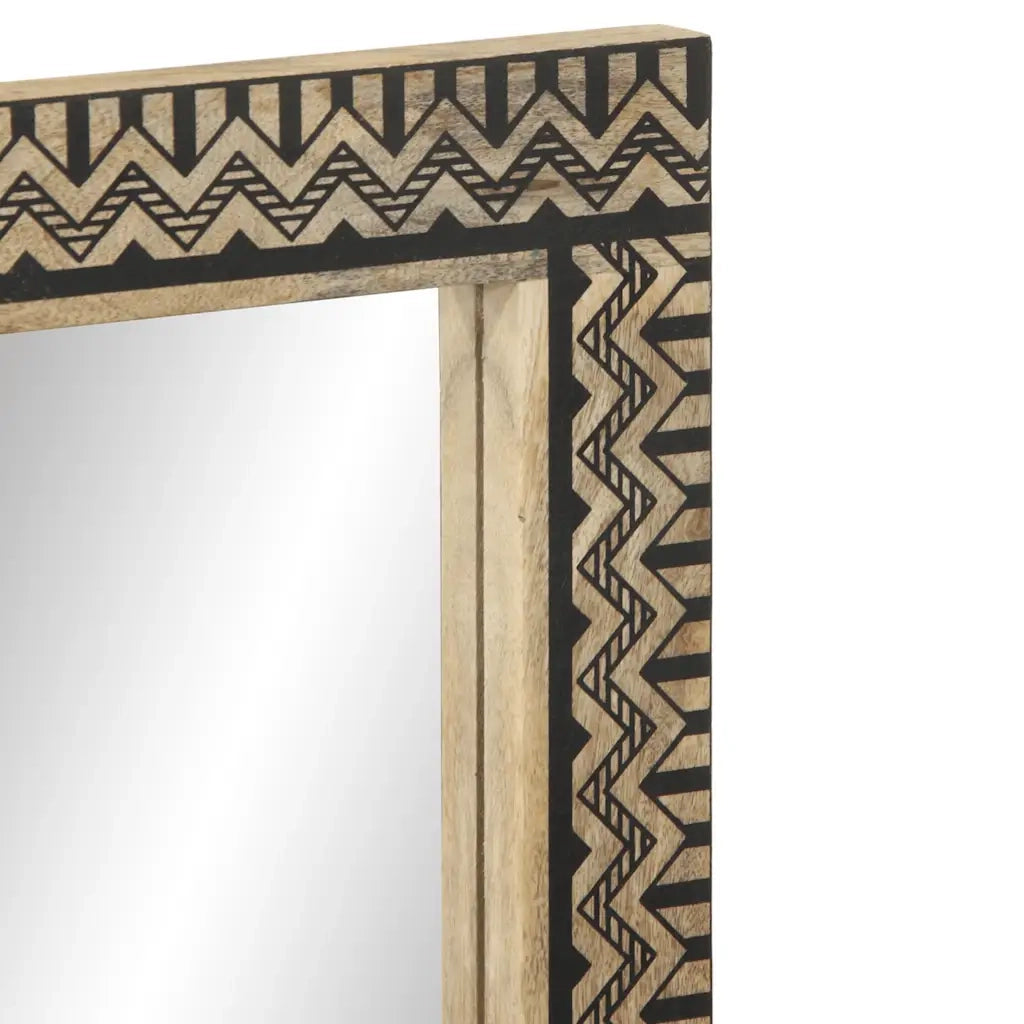Specchio da bagno-Specchio per Bagno 50x70 cm in Legno Massello di Mango e Vetro