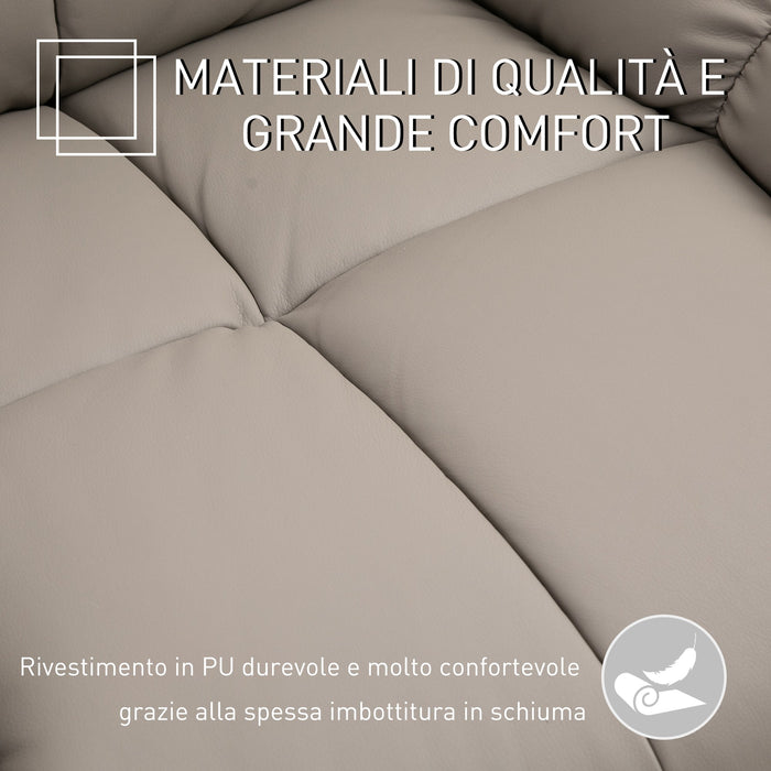 Poltrona Relax con 8 Punti Massaggio e Reclinazione a 165° 94x99x99 cm in Similpelle Grigio