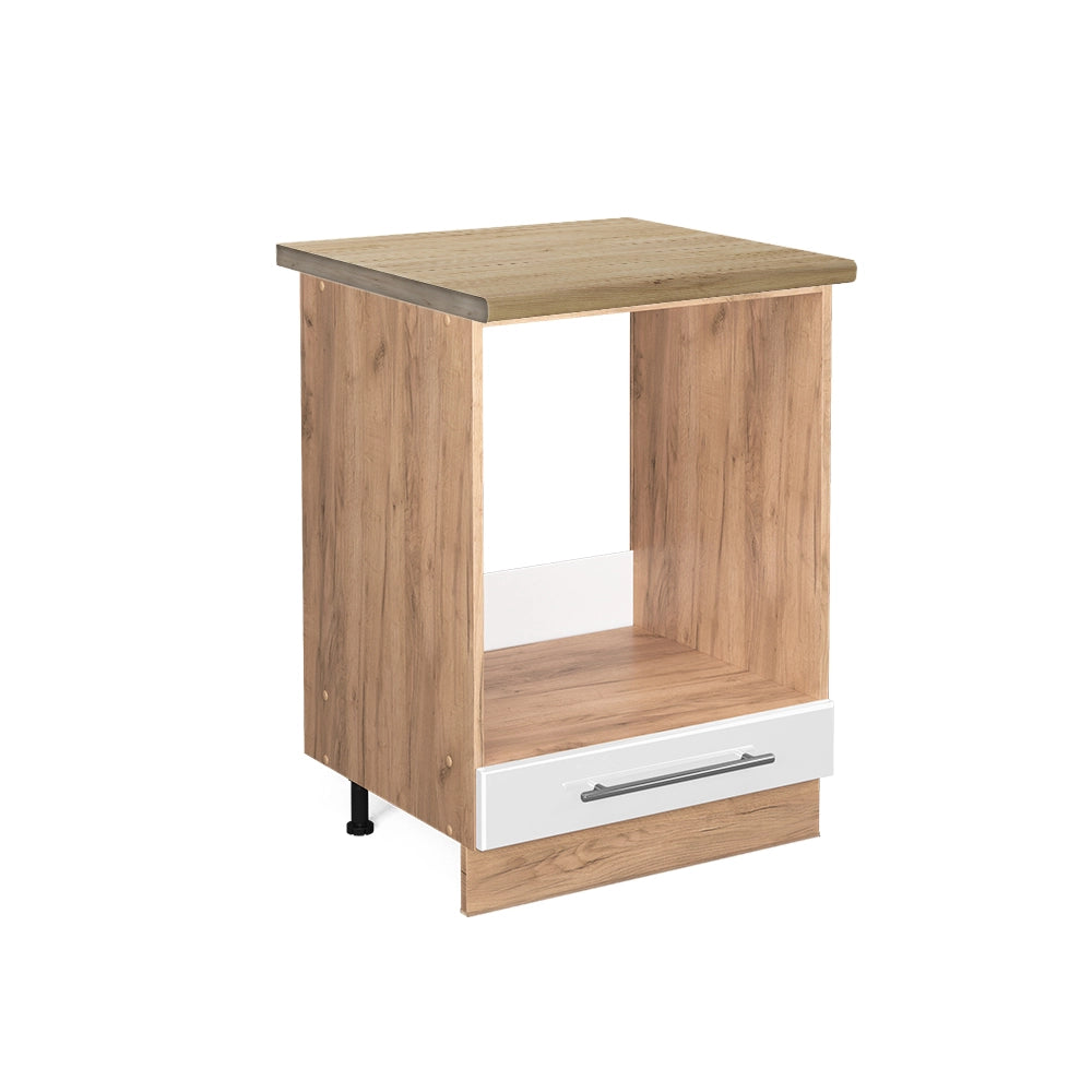 Mobile per forno da incasso Fame-Line Bianco lucido/Rovere dorato 60 cm, PL Rovere Vicco