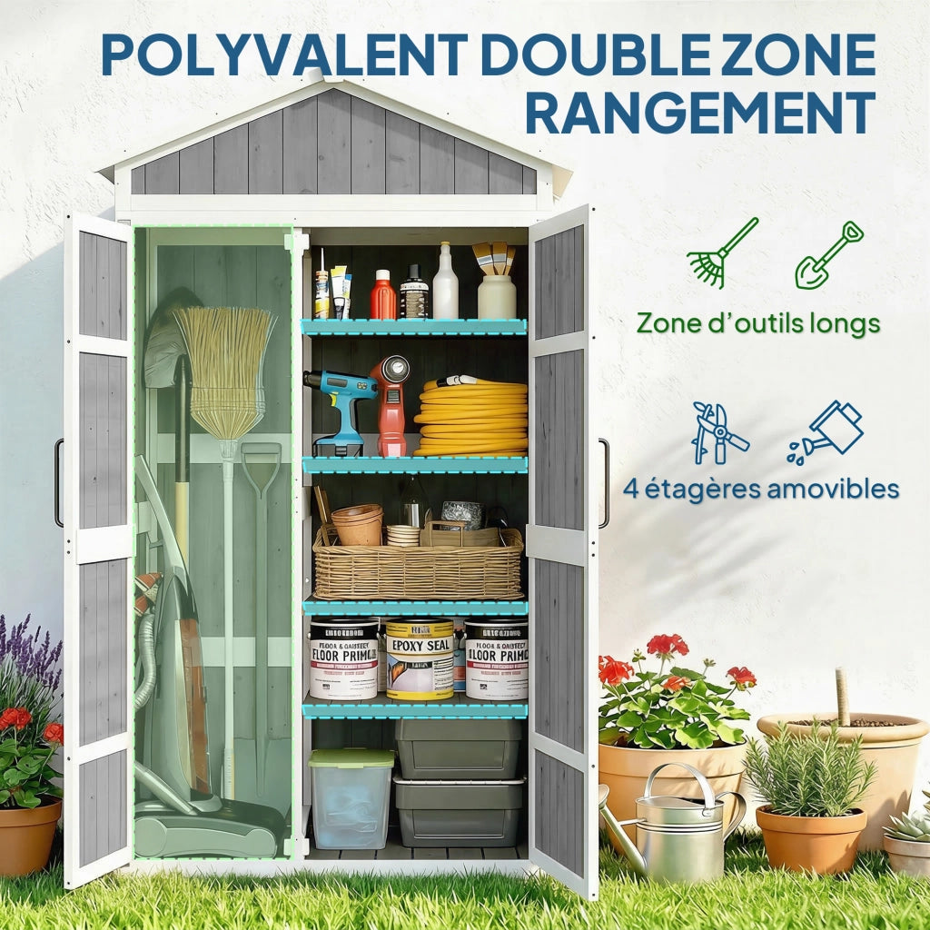 Armadio da Giardino ¨C Zephmum ¨C Grigio 105x55x179 cm