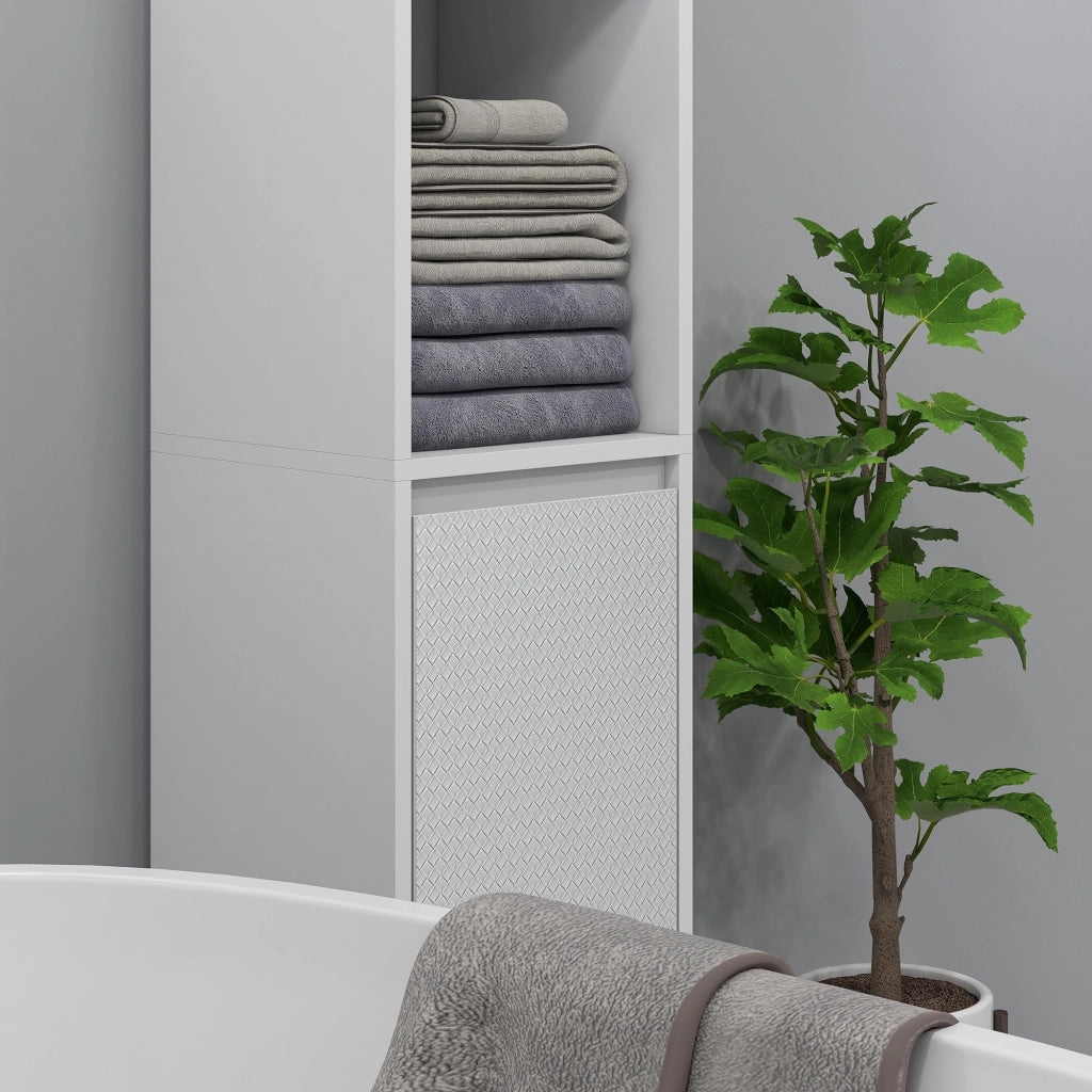 Colonna Bagno con Ante e Ripiani ¨C zephmum ¨C Bianco 30x30x160 cm