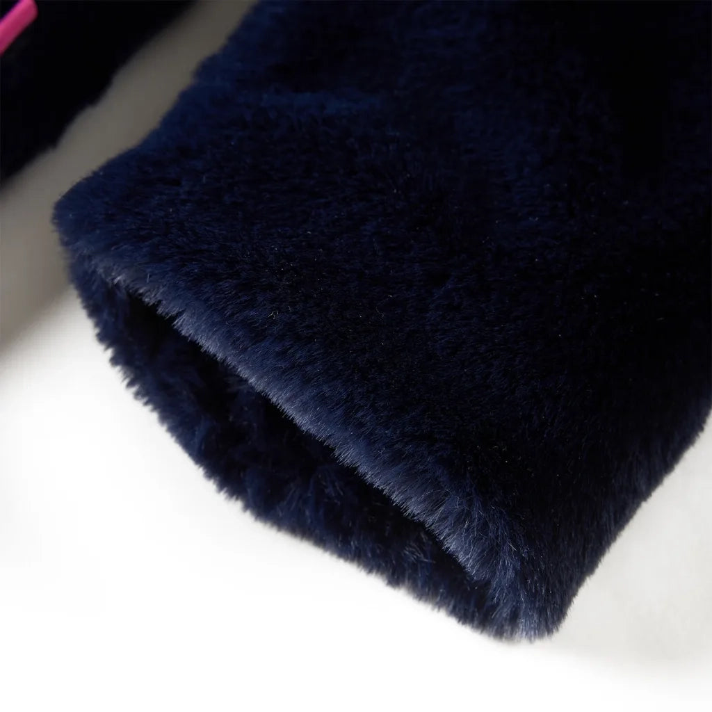 Cappotto per Bambini in Pelliccia Sintetica Blu Marino 92 CFW5949803