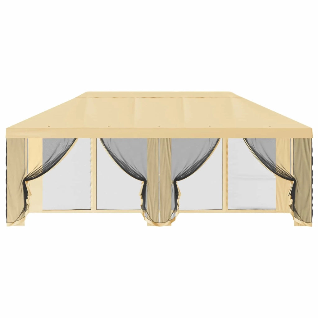 Copertura Gazebo con Pareti Laterali Crema 600,5 x 300,5 cm 900436