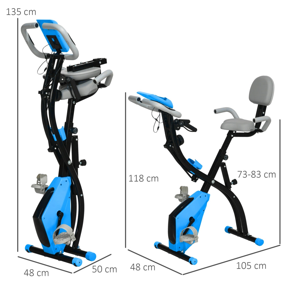 Bicicletta ellittica trainer 2 in 1 con display LCD e resistenza magnetica ¨C Zephmum ¨C Grigio, Pieghevole, 8 livelli