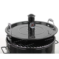 Barbecue Affumicatore a Carbone Carbonella 46,5x42,5x101 cm Griglia Ø47 cm Barrel Nero