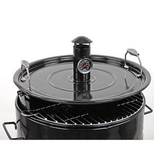 Barbecue Affumicatore a Carbone Carbonella 46,5x42,5x101 cm Griglia Ø47 cm Barrel Nero