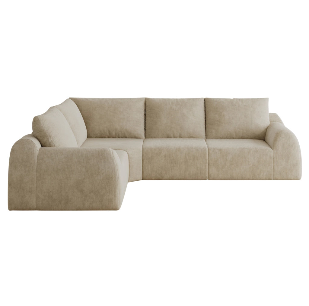 Divano in ciniglia con imbottitura in schiuma elastica 267×200×85 cm; khaki