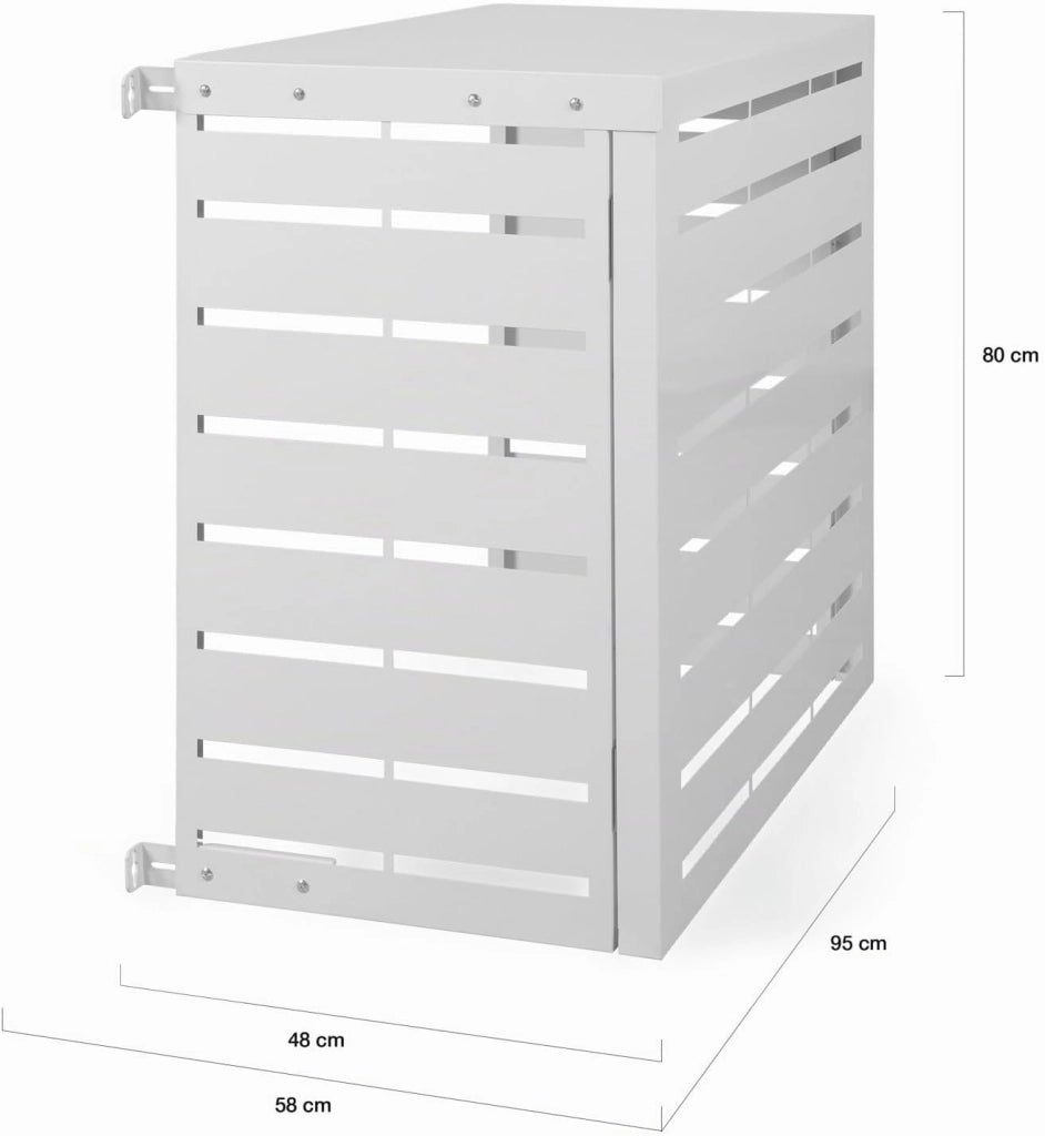 Copertura metallica bianca per condizionatore d'aria per unità esterna 95 x 48 x 80 cm