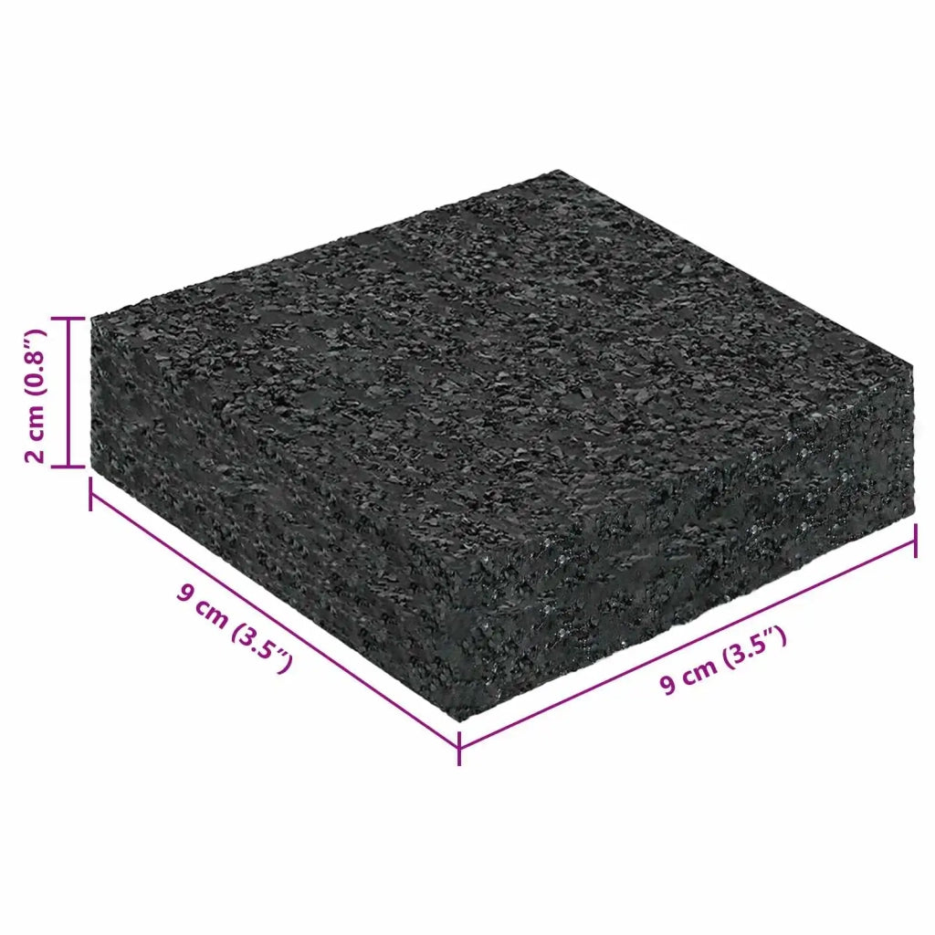 Pad per patio in granuli di gomma Nero 9 x 9 x 2 cm Gomma CFW9764681
