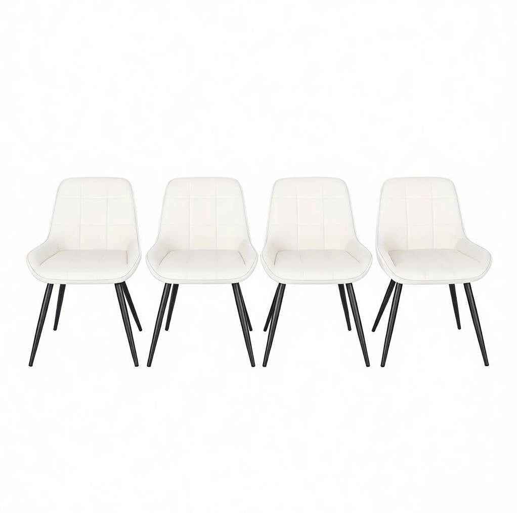 Set di 4 sedie imbottite in velluto con gambe in metallo