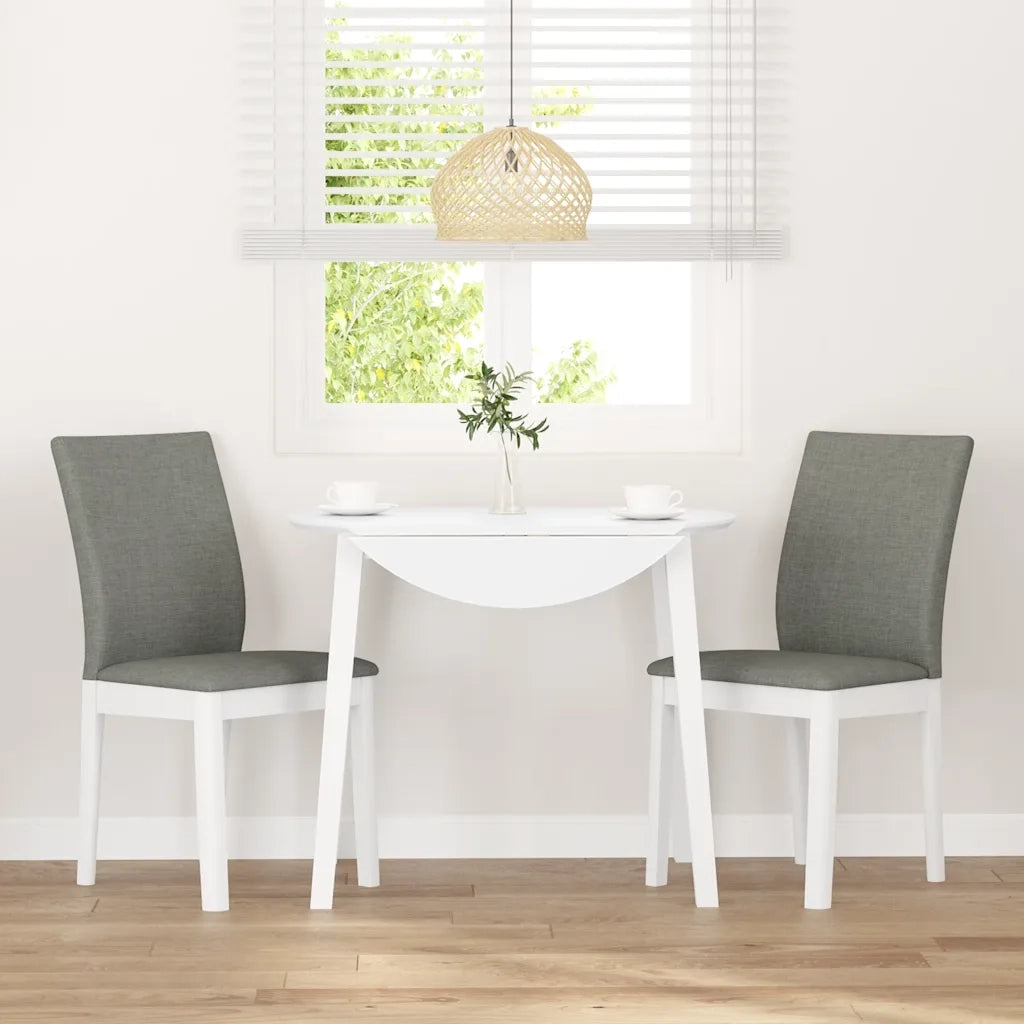 Sedie da Pranzo con Cuscini 2 pz Bianco Legno Massello di Hevea 4102451