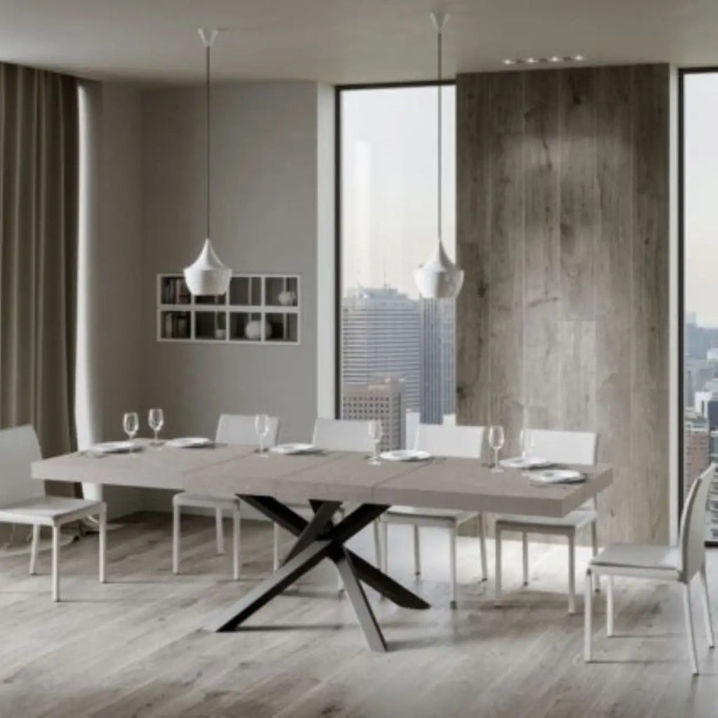 Tavolo allungabile 180/440x90 cm Volantis Premium cashmere gambe antracite