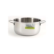 SACIM SCM630B30 Italo Casseruola Fonda 30 cm Adatta a Tutti i Piani Cottura Inclusa Induzione Acciaio Inossidabile 2 Manici colore Nero
