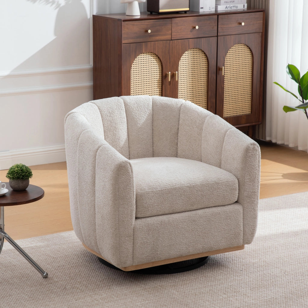 Pouf moderno in chenille - Zephmum- Rotazione 360¡ã decorazione a nappe