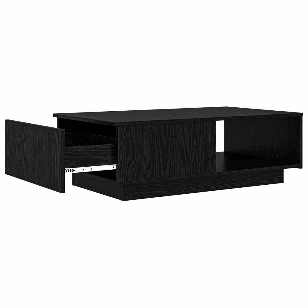 Tavolino da salotto con cassetto Rovere Nero 95 x 55 x 31 cm