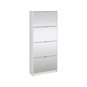 Scarpiera Aepytus, Mobile portascarpe, Armadio da ingresso multiuso, Mobiletto per calzature, 70x24 h162 cm, Bianco