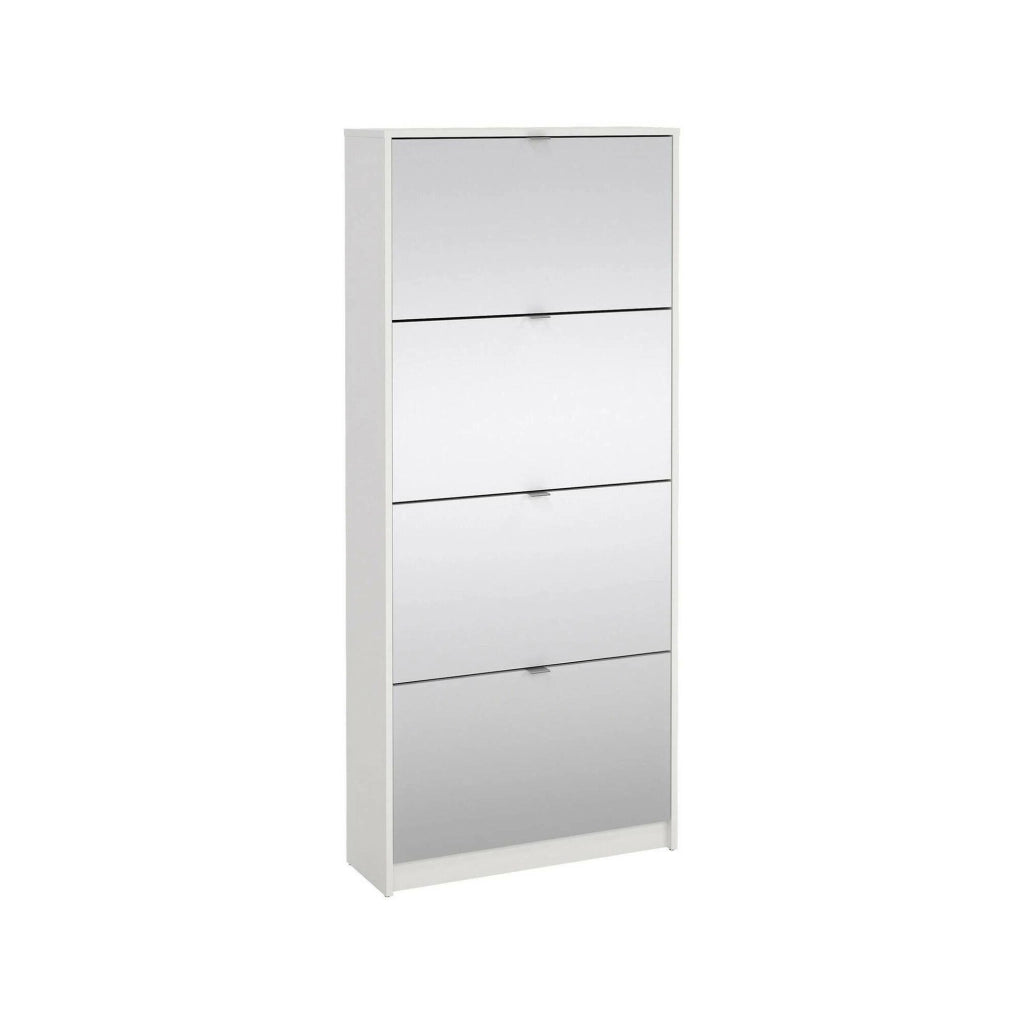 Scarpiera Aepytus, Mobile portascarpe, Armadio da ingresso multiuso, Mobiletto per calzature, 70x24 h162 cm, Bianco