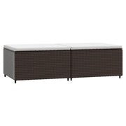 Poggiapiedi da Giardino con Cuscini 2 pz in Polyrattan Marrone CFW7148708