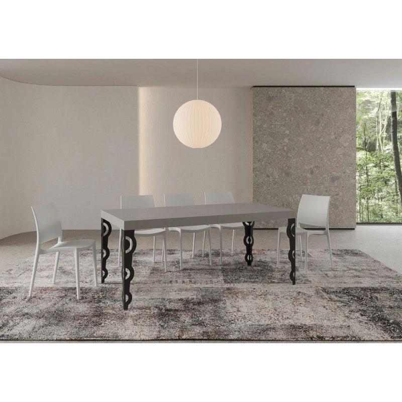 Tavolo allungabile 200/304x90 cm Karamay telaio Antracite - Cashmere