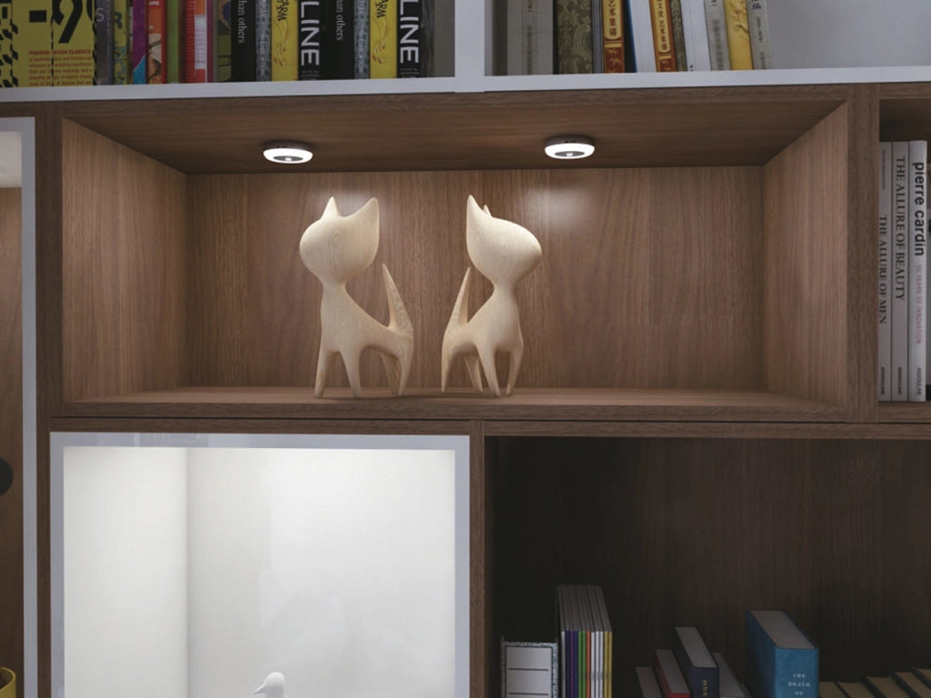 LAMPADA LED SHELF BIANCO E SILVER LED 1W 110LM 4000K CON SENSORE DI MOVIMENTO CON BATTERIA RICARICABILE 7X2,15CM