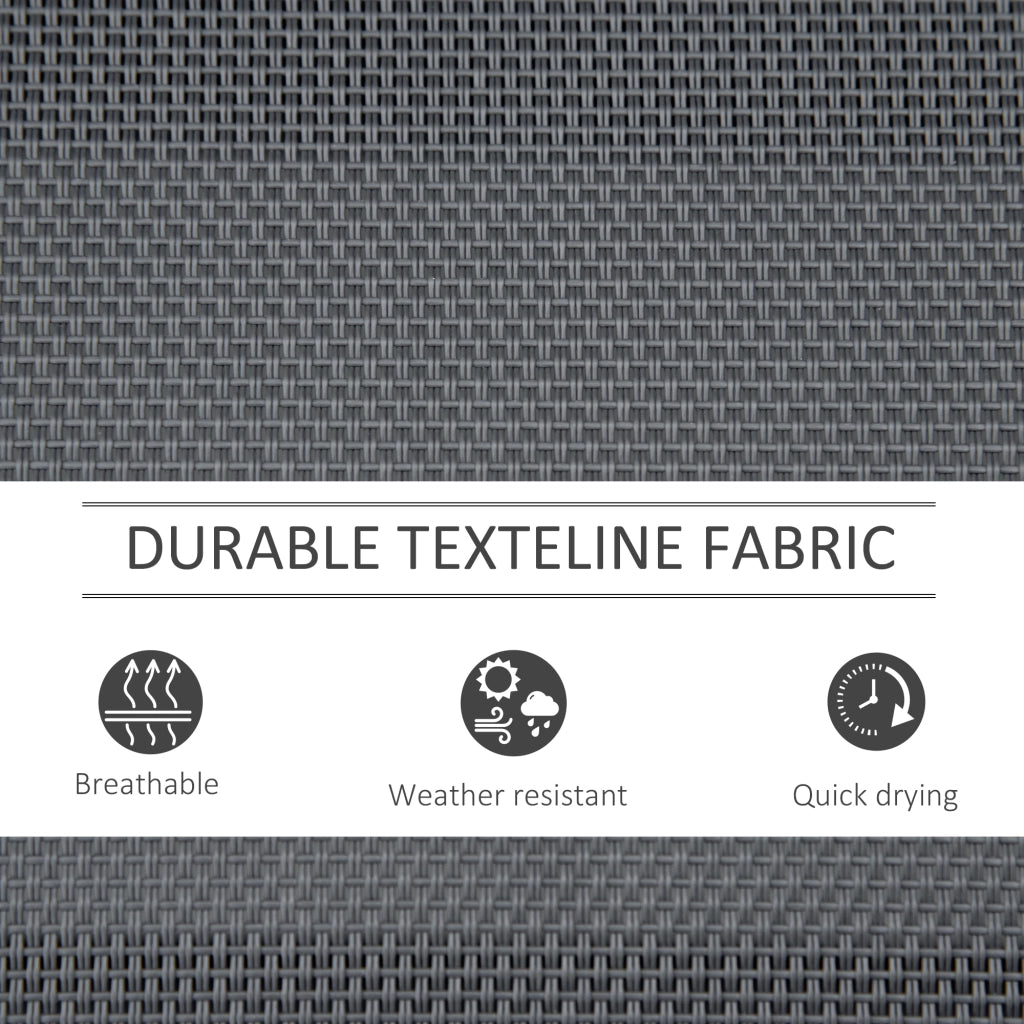 Easycomfort Panchina a Dondolo da Giardino a 3 Posti in Metallo e Tessuto a Rete Traspirante, 147x75x85cm, Grigio