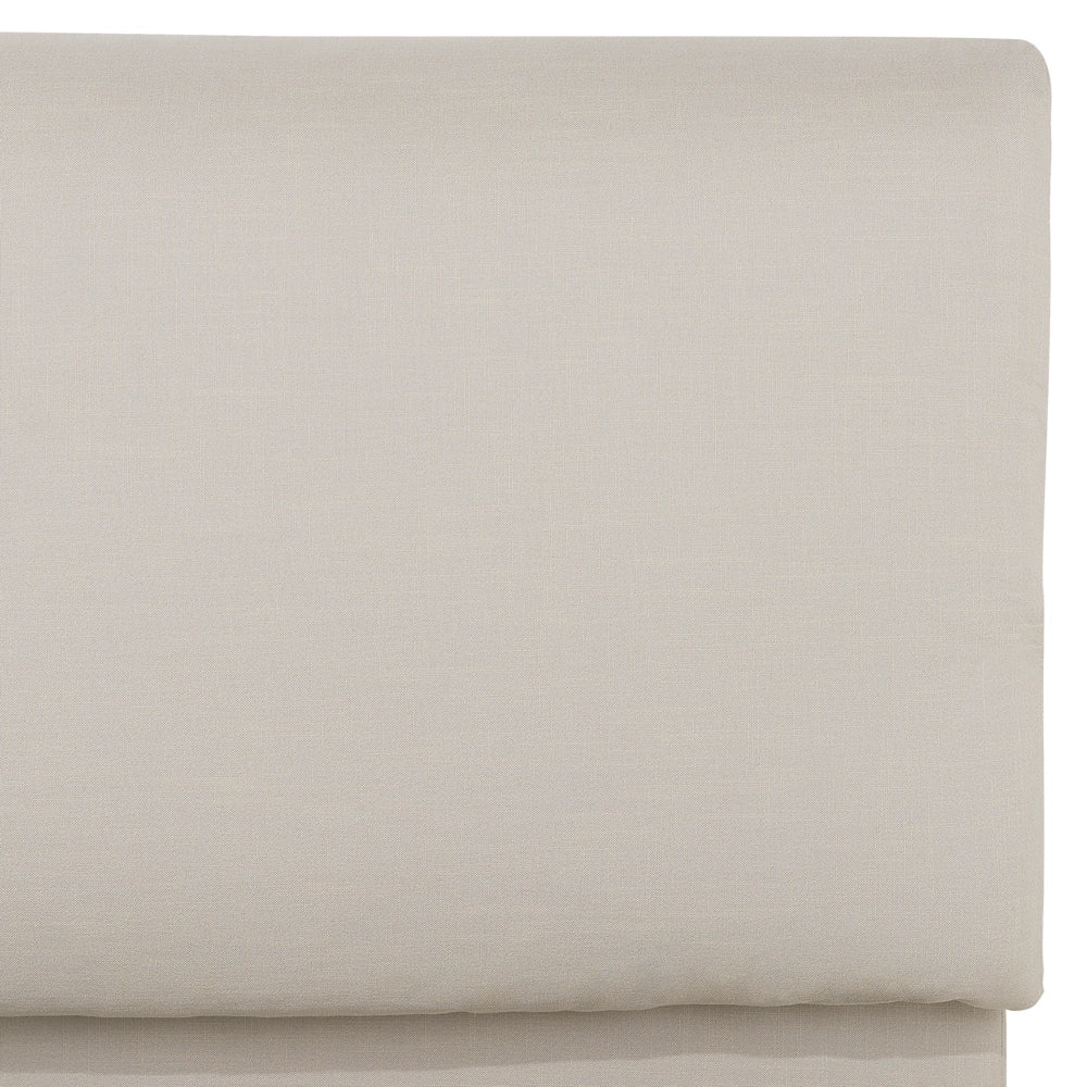Letto Imbottito di colore Beige Effetto Lino a Doghe Gambe in Legno 180 x 200 cm matrimoniale