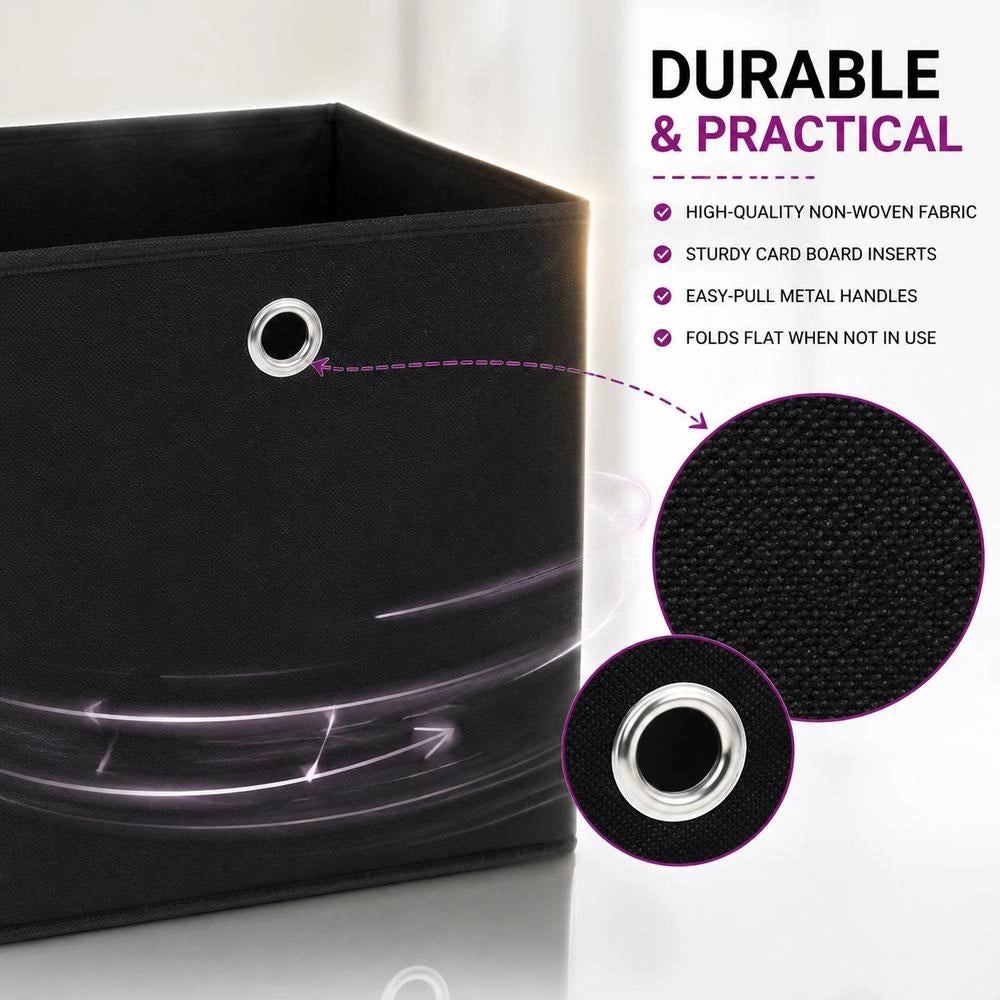 Storage Boxes, 4 Pieces, Non-woven Fabric, 28x28x28 Cm, Black