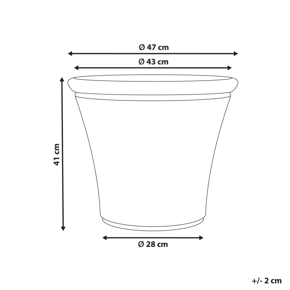 Vaso da fiori alto in pietra per giardino, per interni ed esterni 47 x 47 x 41 cm verde giardino terrazzo