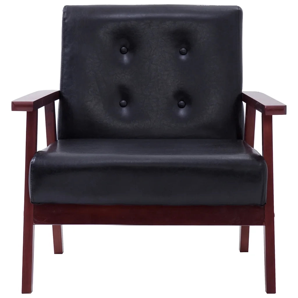 Set di Divani 2 pz Nero in Similpelle cod mxl 6261
