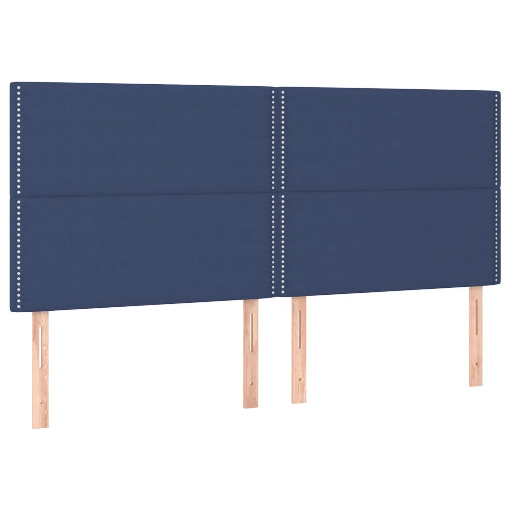 Testiera | Testata Blu 200x5x118/128 cm Tessuto