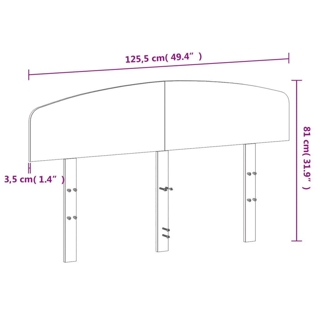 Testiera Marrone Cera 120 cm in Legno Massello di Pino 842513