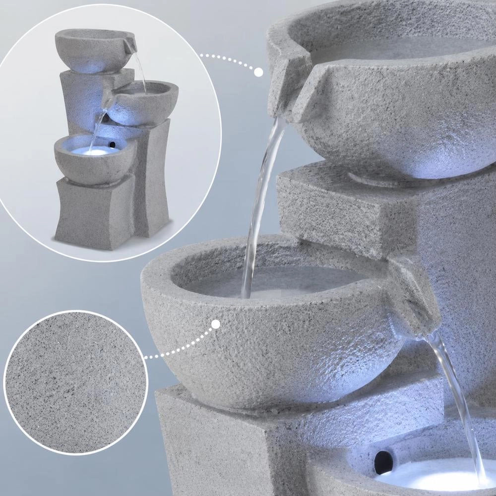 Indoor Fountain With LED Lighting, Polyresin