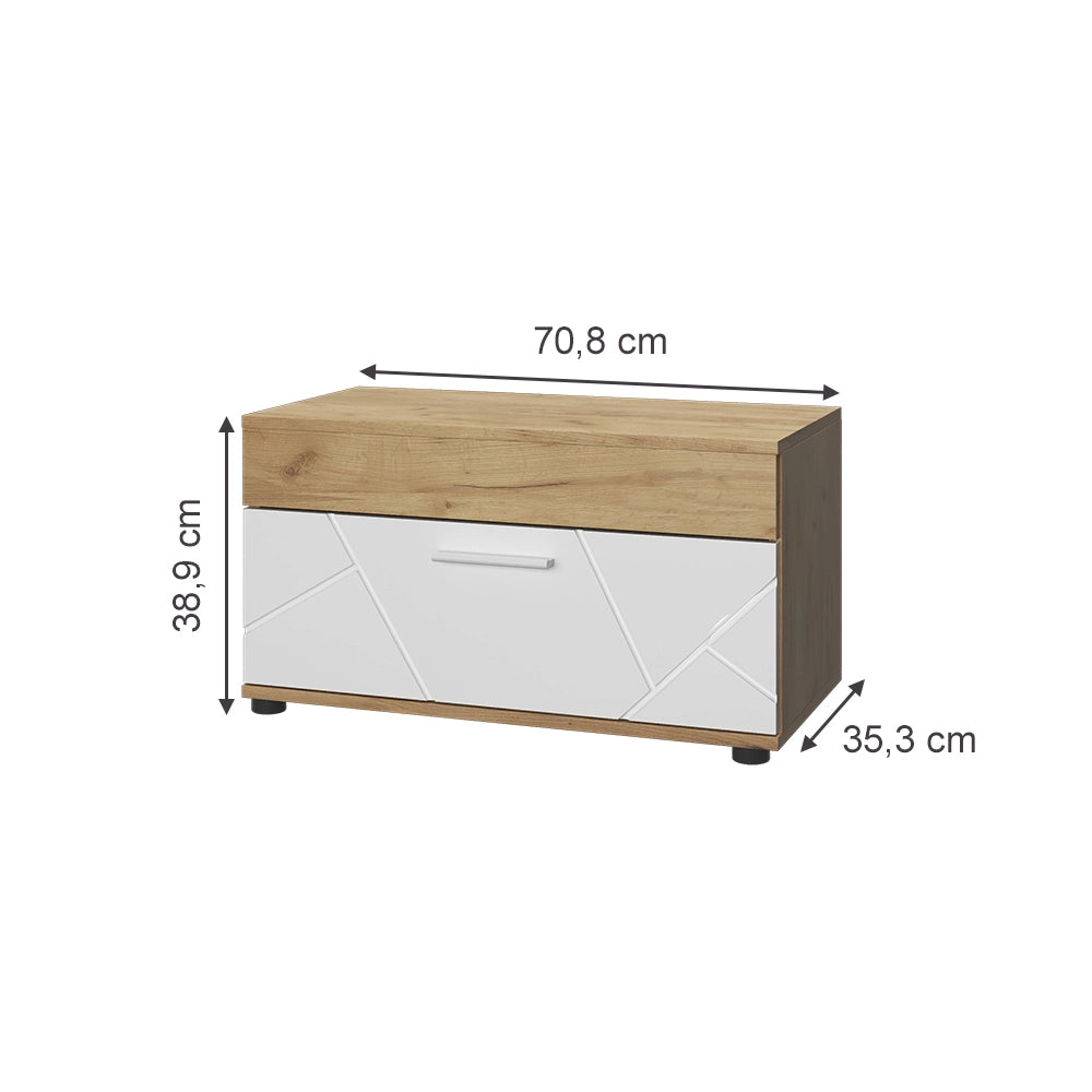 Vicco Scaffale Quercia dorata/bianco 70.8 x 38.9 cm Armadio di archiviazione
