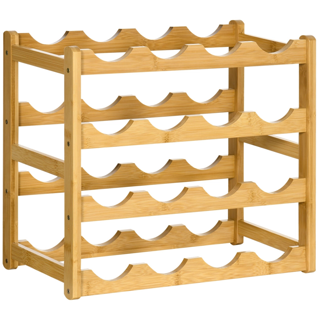 Portabottiglie vino bamb¨´ 16 bottiglie ¨C Xylo ¨C 4 ripiani naturale 43x23,5x38 cm
