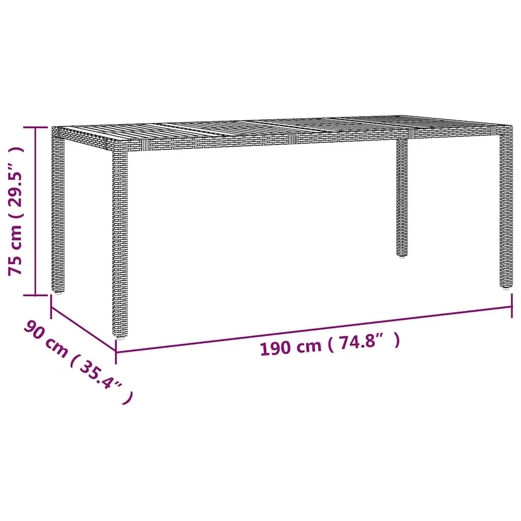 Set BistrÃ² da Giardino 9 pz con Cuscini in Polyrattan Nero