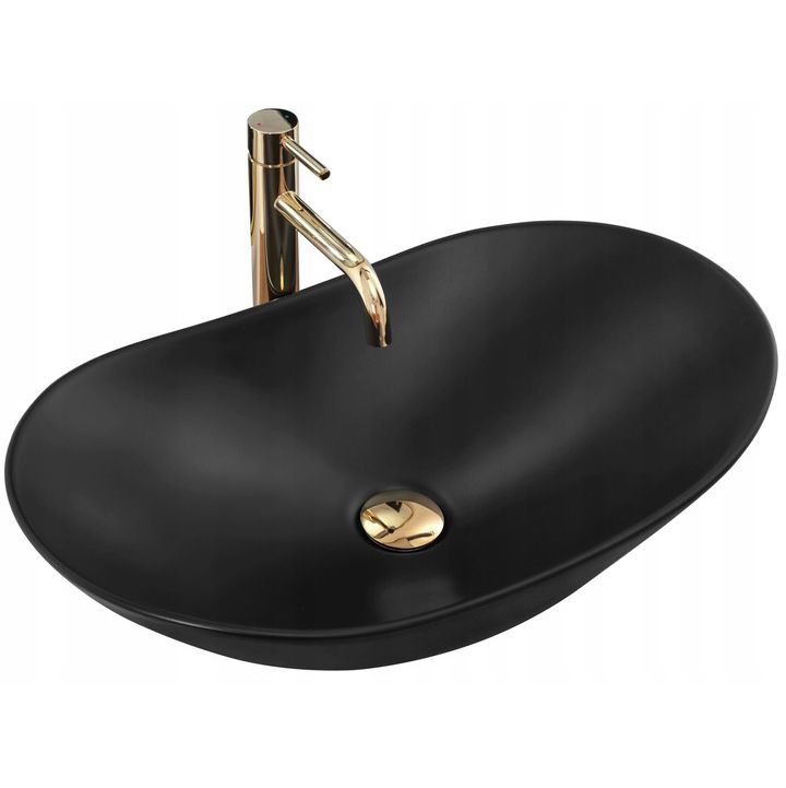 Lavabo Da Appoggio Rea Royal 60 Black Mat