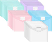 Collezione di 30 buste documentarie A4, cartelle documentarie A4 impermeabili, cartelle A4 con spazi per etichette, cartelle colorate per l'organizzazione dei documenti, articoli per la scrivania, materiale scolastico