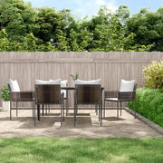 Set Pranzo da Giardino 7 pz con Cuscini in Polyrattan e Acciaiocod mxl 100641
